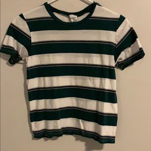 green stripe shirt